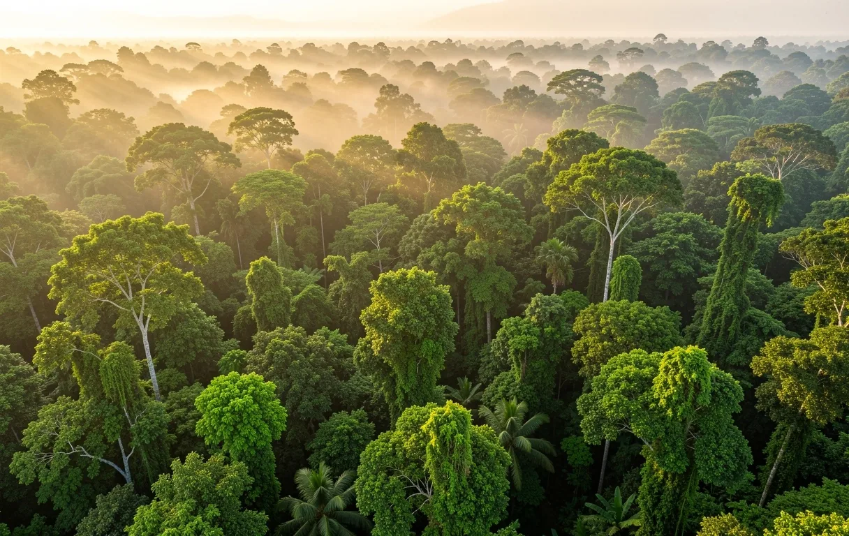 Indonesian rainforest canopy